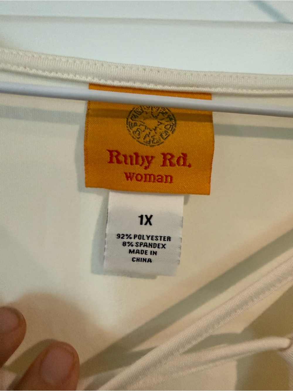 Ruby Rd. Cream Keyhole Cross-Strap Long Sleeve Top - Picture 2 of 2
